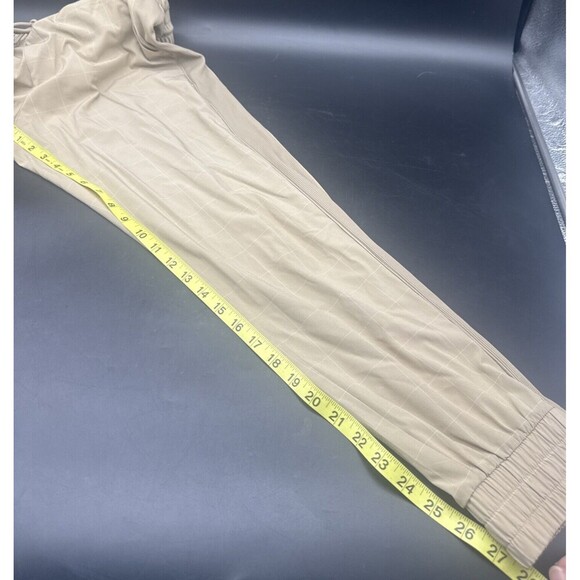 Athleta Women’s BROOKLYN TEXTURED JOGGER WINDOWPANE TAUPE Sz 4 Stretch Pockets - Picture 12 of 13